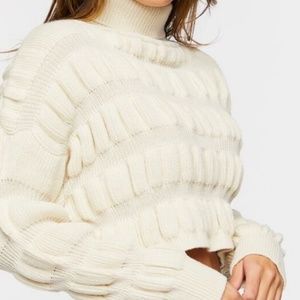 Cream ribbed sweater